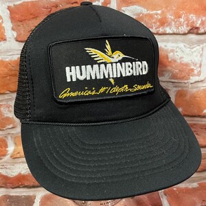 vintage Huminbird Depth Finder mesh trucker patch snapback hat 80s 90s fishing cap