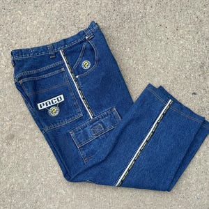Vintage Paco Sport Baggy Striped Jeans - Sz 31 X 32 - Skater