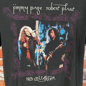 vintage Jimmy Page Robert Plant No Quarter 1995 tour shirt sz XL 90s Led Zeppelin