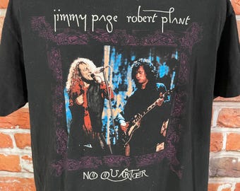 Vintage Jimmy Page Robert Plant No Quarter 1995 World Tour T