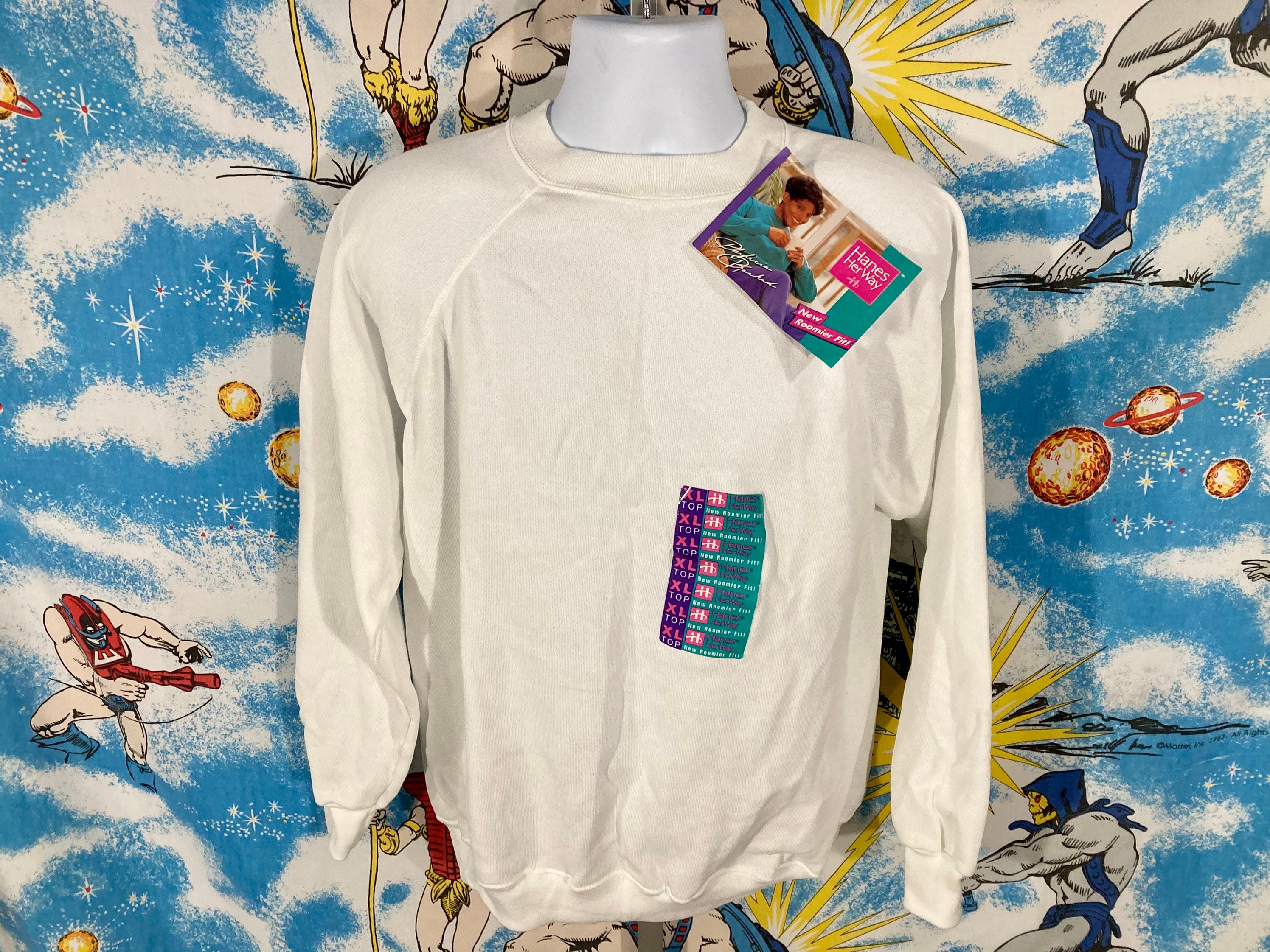 Vintage 1992 Deadstock NWT Hanes Her Way W Phylicia Rashad Tag Sz XL 90s  Super Soft White Blank Crewneck Pullover Shirt Cosby Show -  Canada