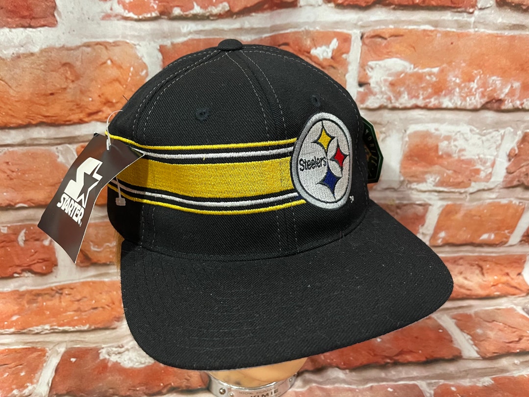 Vintage NWT Pittsburgh Steelers Striped Starter Snapback 90s Hat