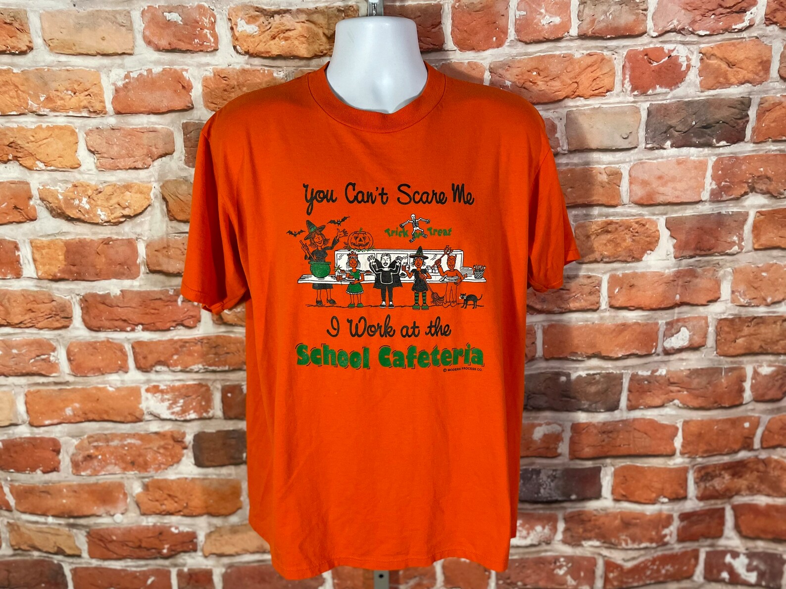 Vintage 90s Halloween Lunch Lady Shirt Sz L School Etsy
