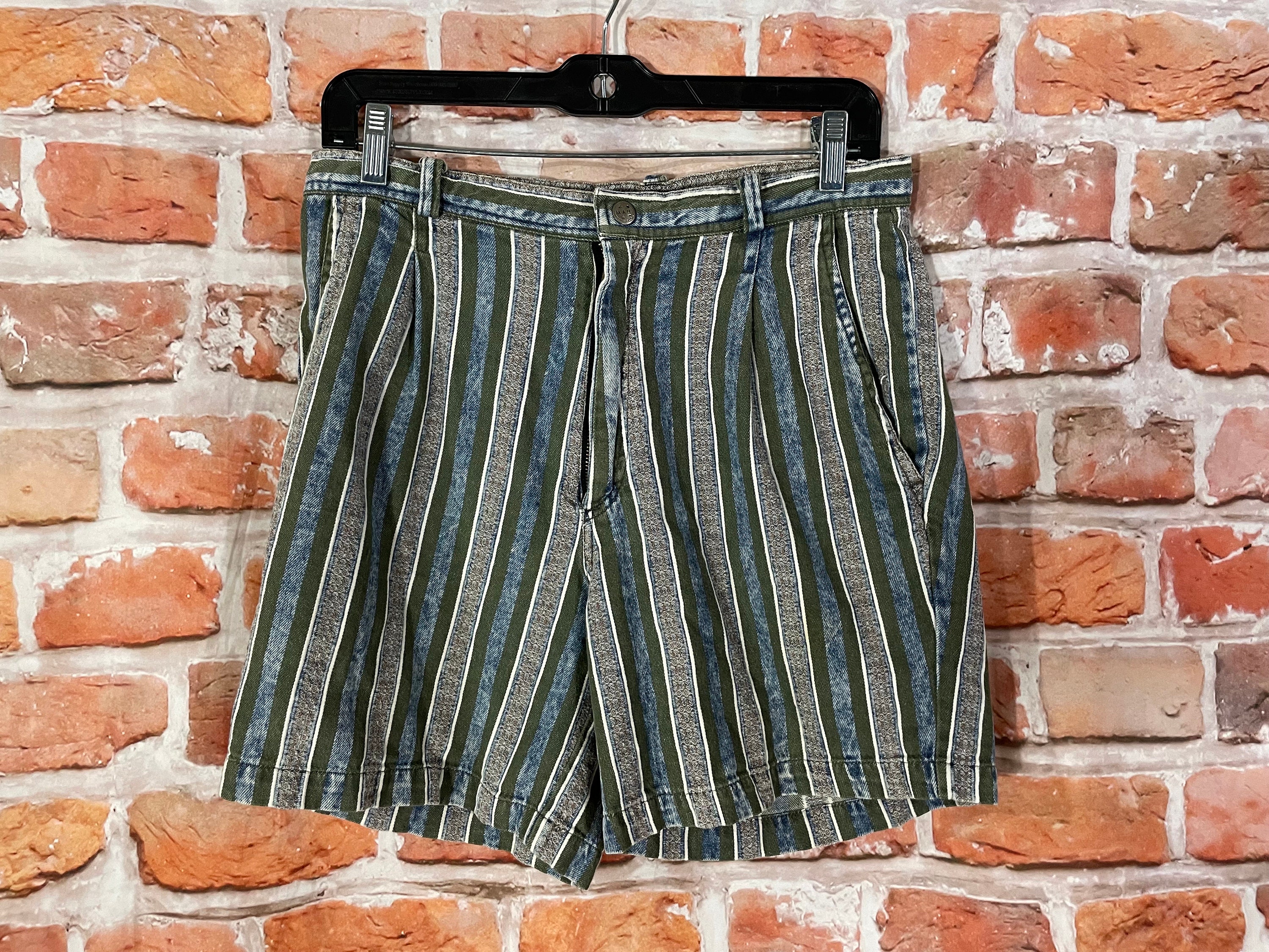 1980s Striped Shorts - Etsy
