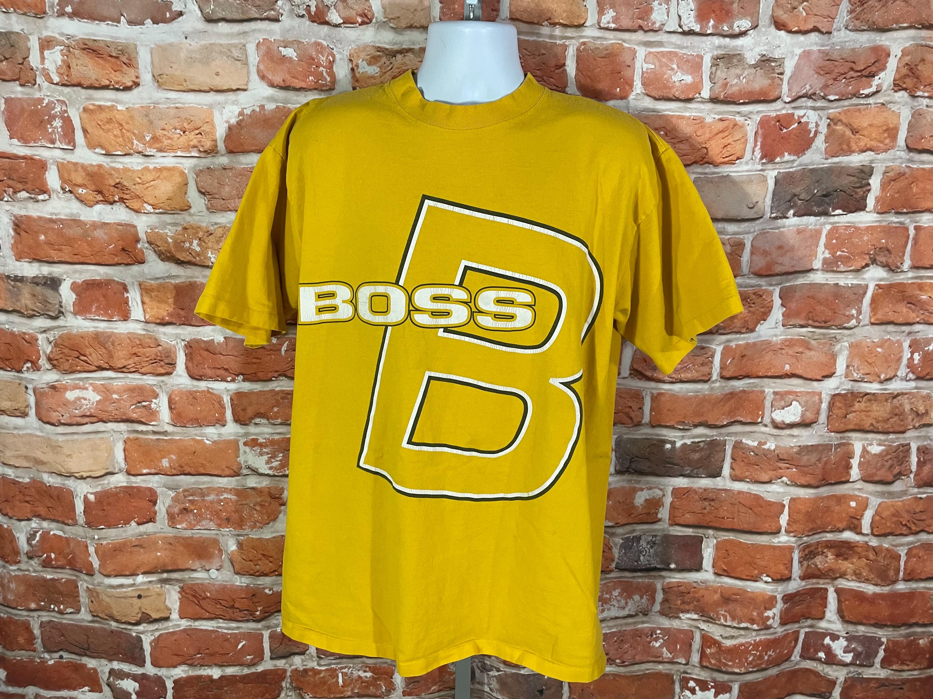 Vintage 90s Boss Shirt - Sz XL - Yellow Hip Hop Graphic Tee - Etsy