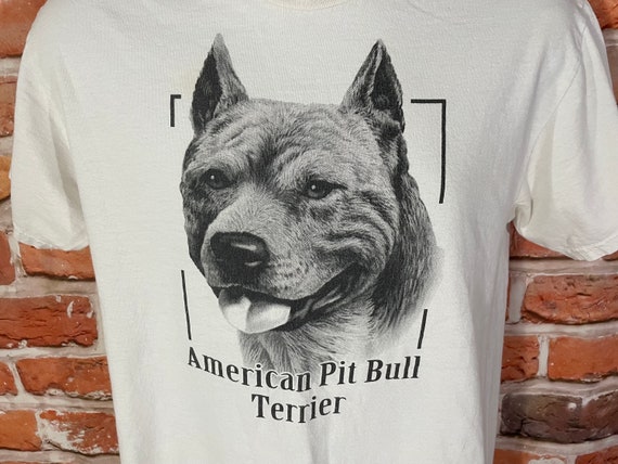 vintage 90s American Pitbull Terrier dog shirt - … - image 1