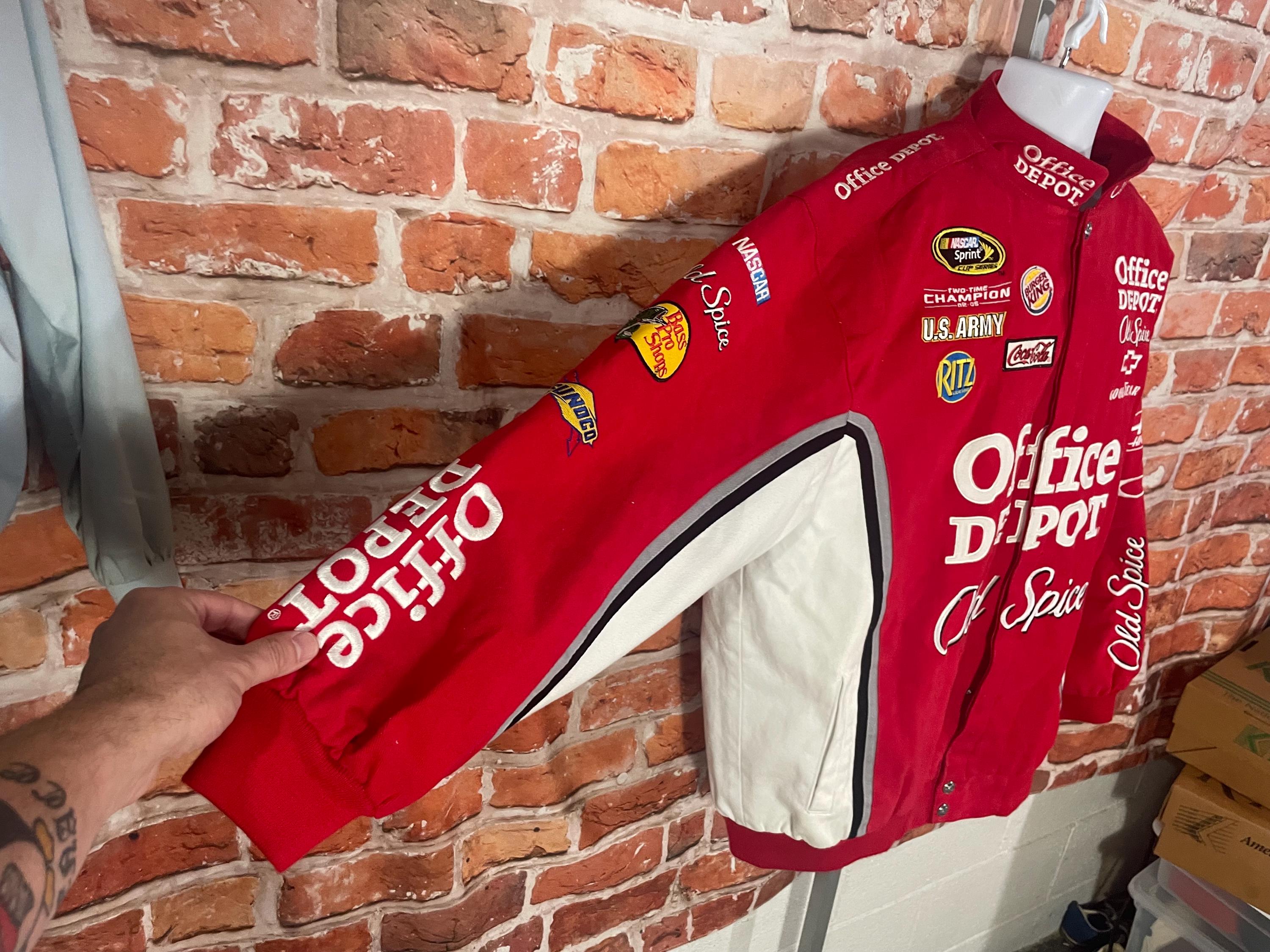 Vintage Office Depot Old Spice Chase Nascar Racing Jacket Sz 2XL
