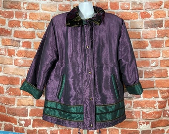 Vintage 80s 90s Purple Current Seen Puffer Jacket - Sz 18w