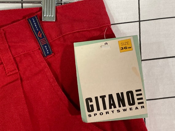 vintage 90s Gitano red denim shorts - nos w tags … - image 2