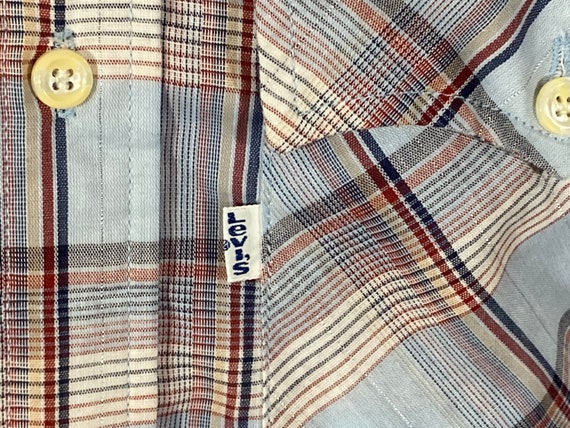 vintage 70s 80s Levis western grandpa plaid shirt… - image 4