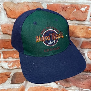 vintage Hard Rock Cafe Chicago colorblock snapback hat - 90s grunge adjustable cap
