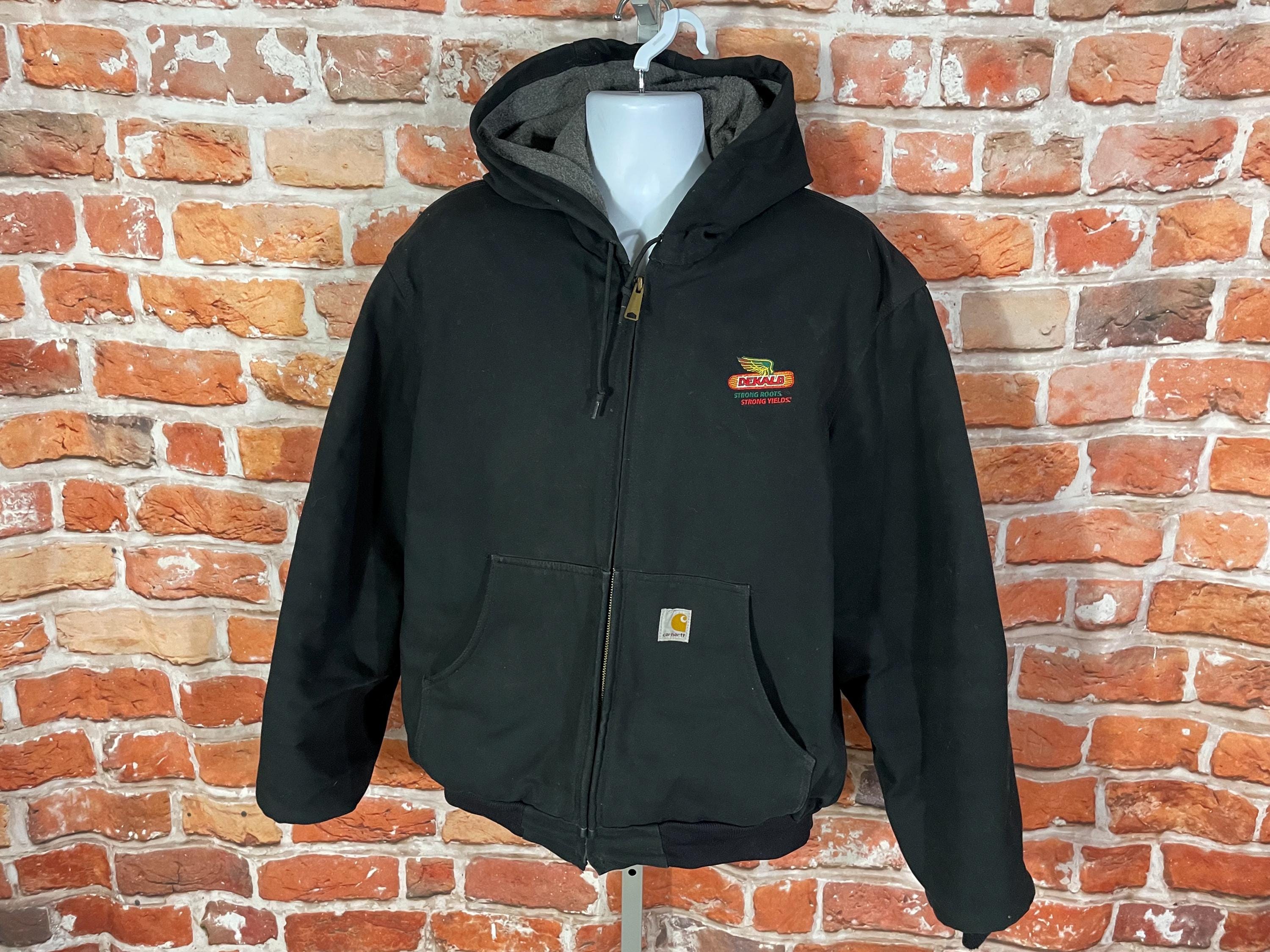 Vintage Carhartt Dekalb J158 Black Fleece Lined Canvas Jacket (L