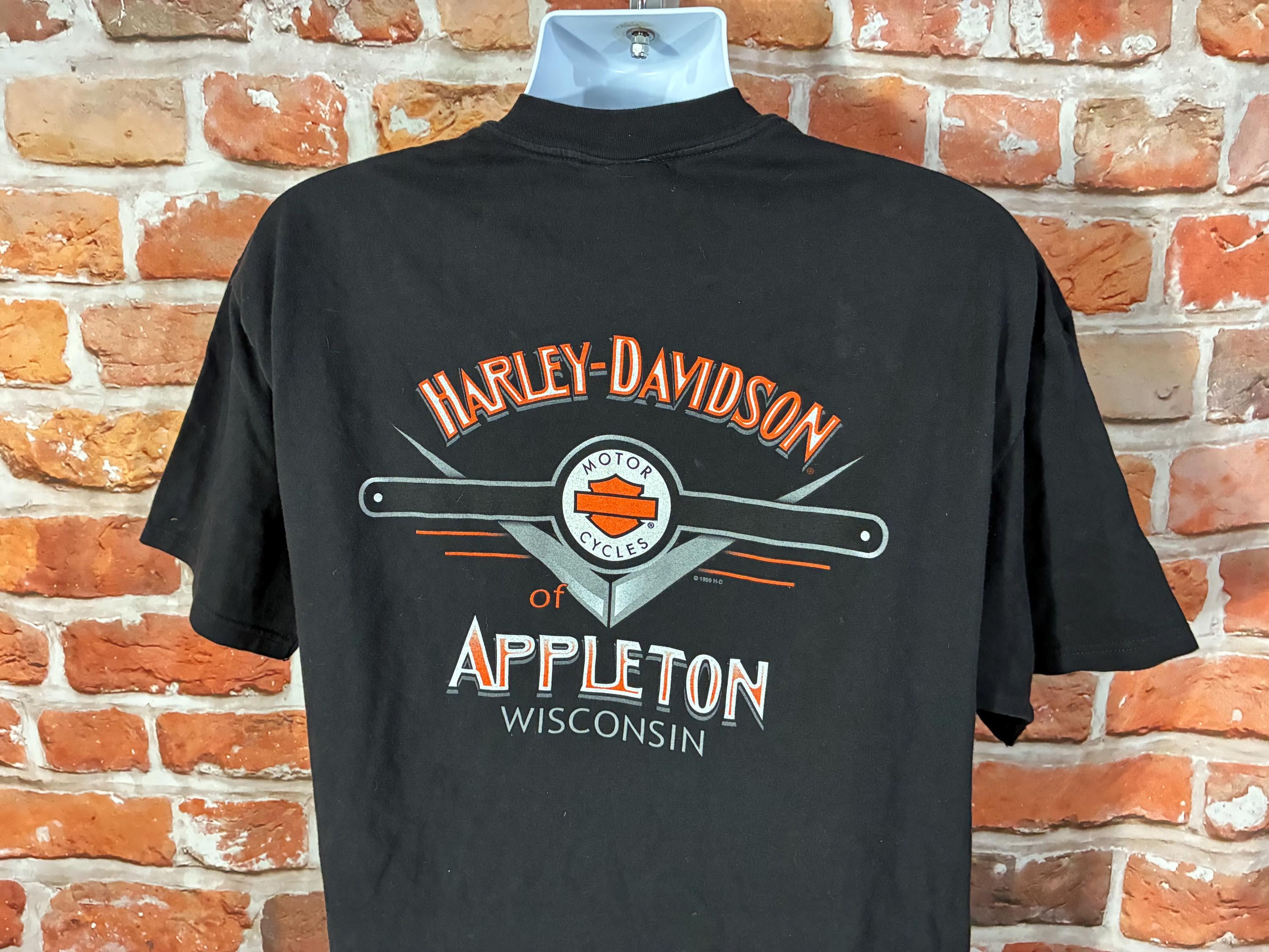 Vintage Harley Davidson V Flame Shirt Sz XL Wisconsin 1999 Twin - Etsy