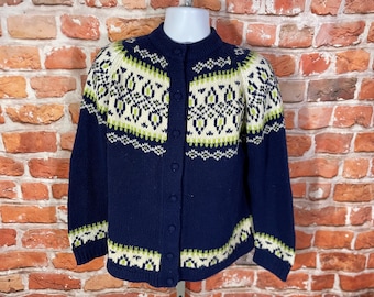 vintage 60s funky cardiagn grandma sweater fits L/M cabincore