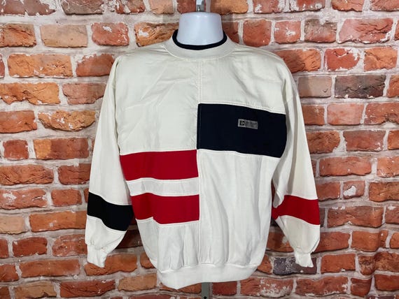 vintage Dunlop geometric block sweatshirt - sz L - 80s 90s grunge funky