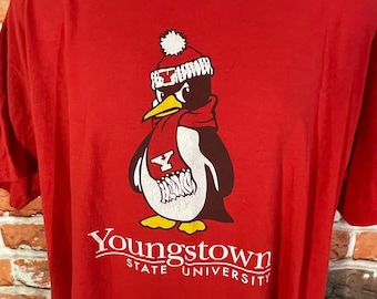 vintage 90s YSU Penguins shirt sz XL