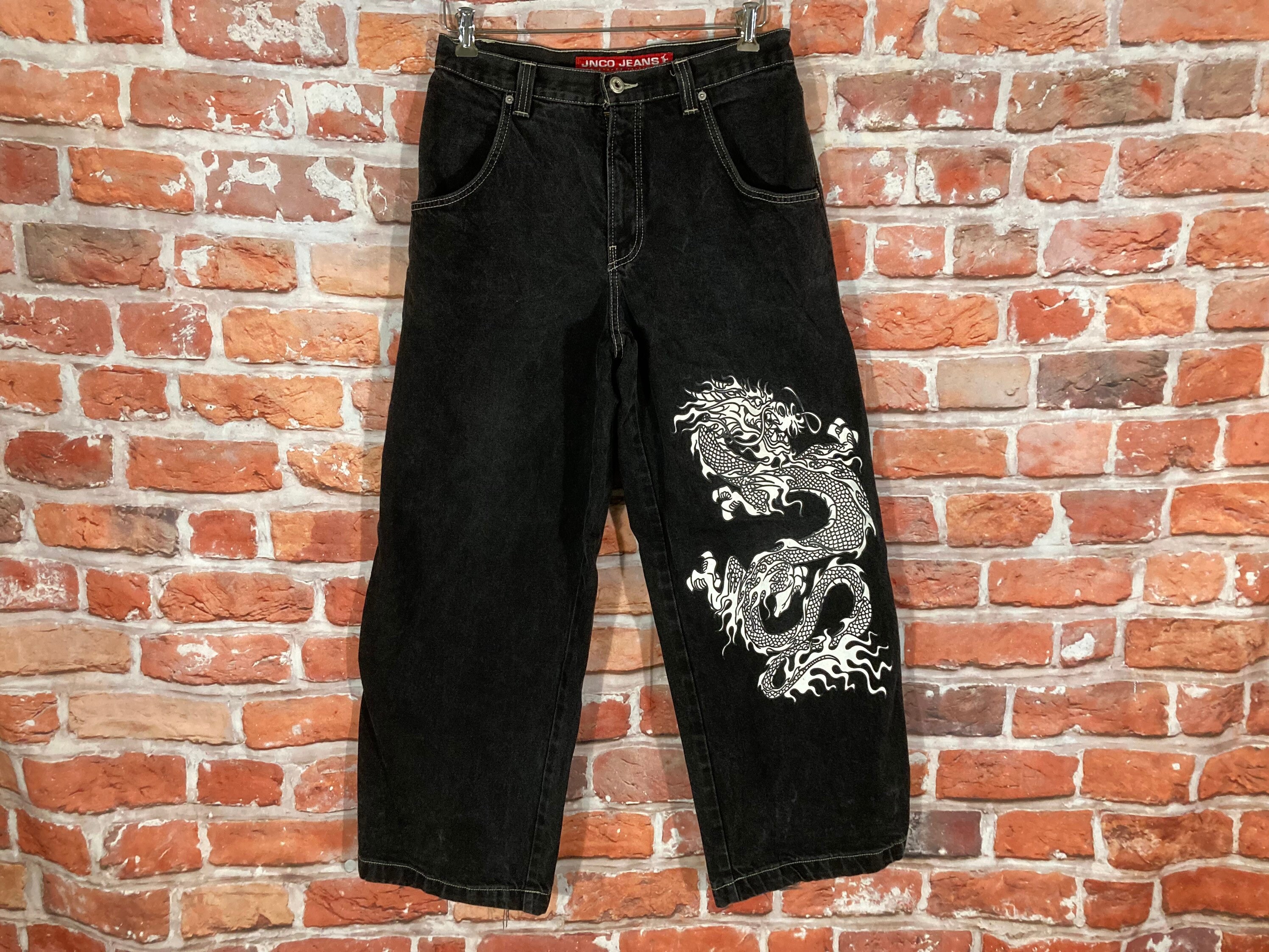 Vintage 90s JNCO Wide Leg Dragon Print 