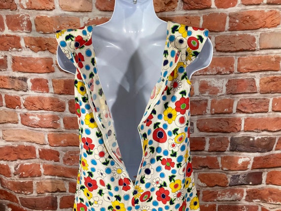 vintage flower dress 60s colorful flowers all ove… - image 4