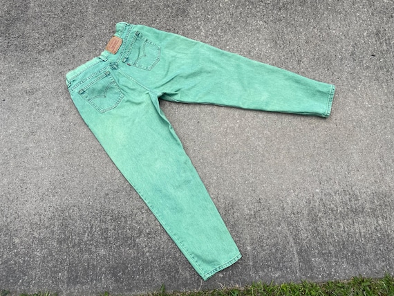 vintage Green Levis 551 womens sz 18 Med jeans upcycled Relaxed Fit Tapered Leg Red Tab