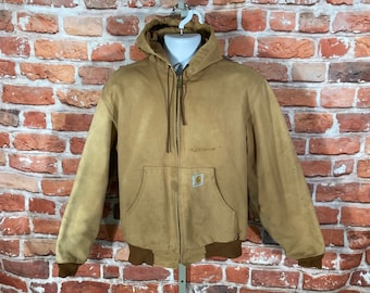 Vintage 90s Y2k Carhartt J140 Chestnut Brown Duck Canvas Active
