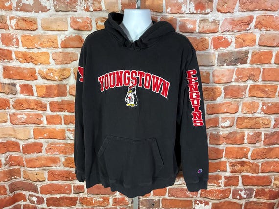 vintage YSU Champion Hoodie - sz 2XL Faded - Youngstown State Penguins