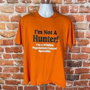 Vintage 80s Wildlife Population Control T-Shirt - Funny Hunting Outdoors (XL)