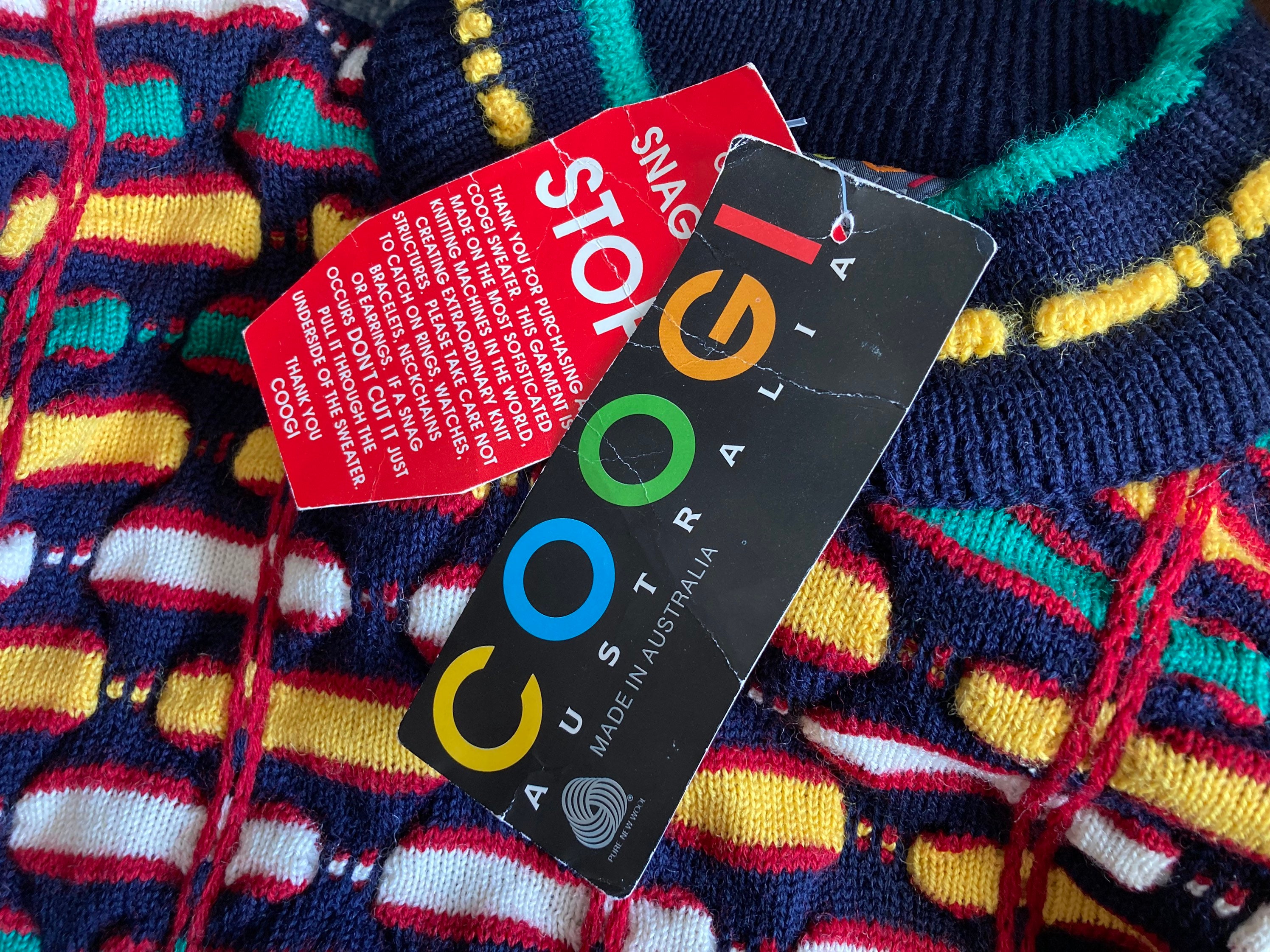 Vintage 90s Coogi Textured Multicolor Textured Wool Sweater Vintage 90s Coogi Textured Multicolor Textured Wool Sweater