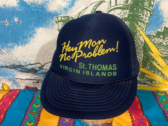 vintage Hey Mon No Problem mesh Virgin Islands tr… - image 1