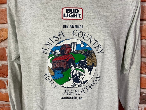 Vintage 80s 90s Bud Light Lancaster Amish Country Half Marathon