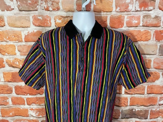 vintage 90s Tundra coogi style textured colorful … - image 1