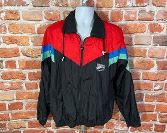 vintage 80s 90s Boston Traders colorblock windbreaker jacket - fits M - funky grunge emo