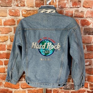 Vintage Hard Rock Cafe Miami 80s Denim Trucker Jean Jacket - Sz M 