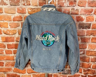 Vintage Hard Rock Café Denim Jacket Size L - XL Denim Jacket Vintage Hard Rock Café Denim Jacket Size L - XL Denim Jacket