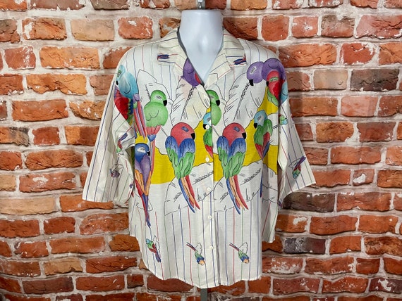 vintage California Connection striped parrot maca… - image 1
