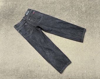 vintage Southpole faded black wide leg baggy jeans sz 38