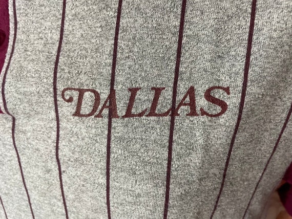 vintage 70s 80s Dallas striped henley baseball sh… - image 2