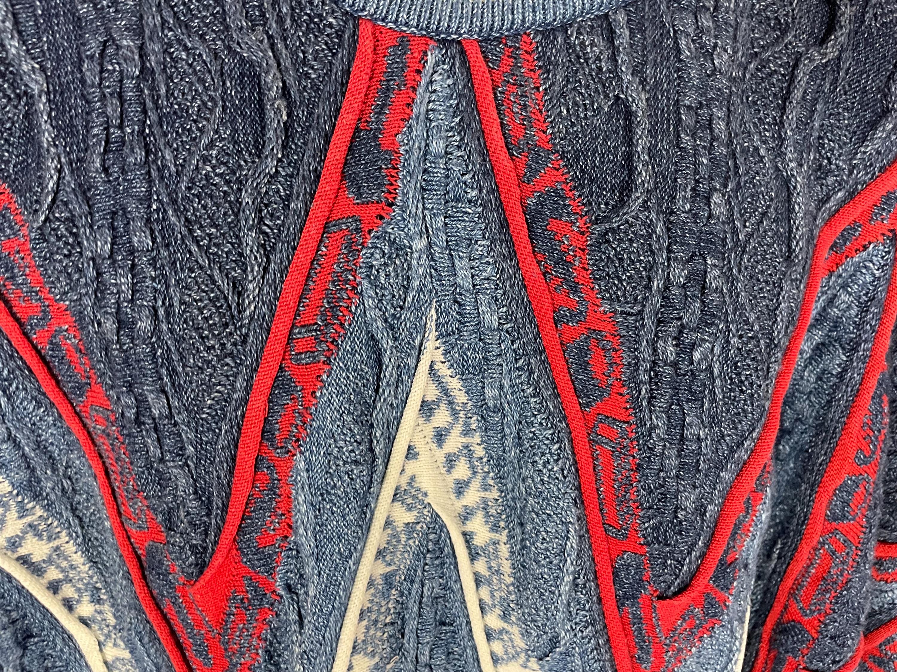 Vtg Coogi Blues Funky Textured Knit Australian Sweater - Sz Vtg Coogi Blues Funky Textured Knit Australian Sweater - Sz