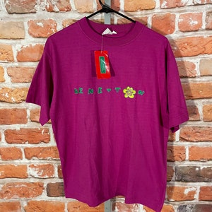 vintage United Colors Of Benetton flower tee - sz S - grunge cute 80s 90s NOS w tag