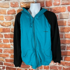 vintage 80s 90s McGregor thermal lined full zip hoodie - sz XL - grunge emo hooded sweatshirt