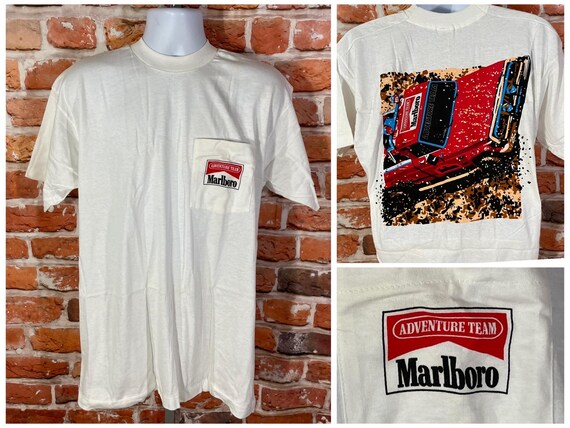 Vintage Marlboro Adventure Team Truck 90s Pocket Tee Fits XL Cigarette  Promo Grunge Tee - Etsy
