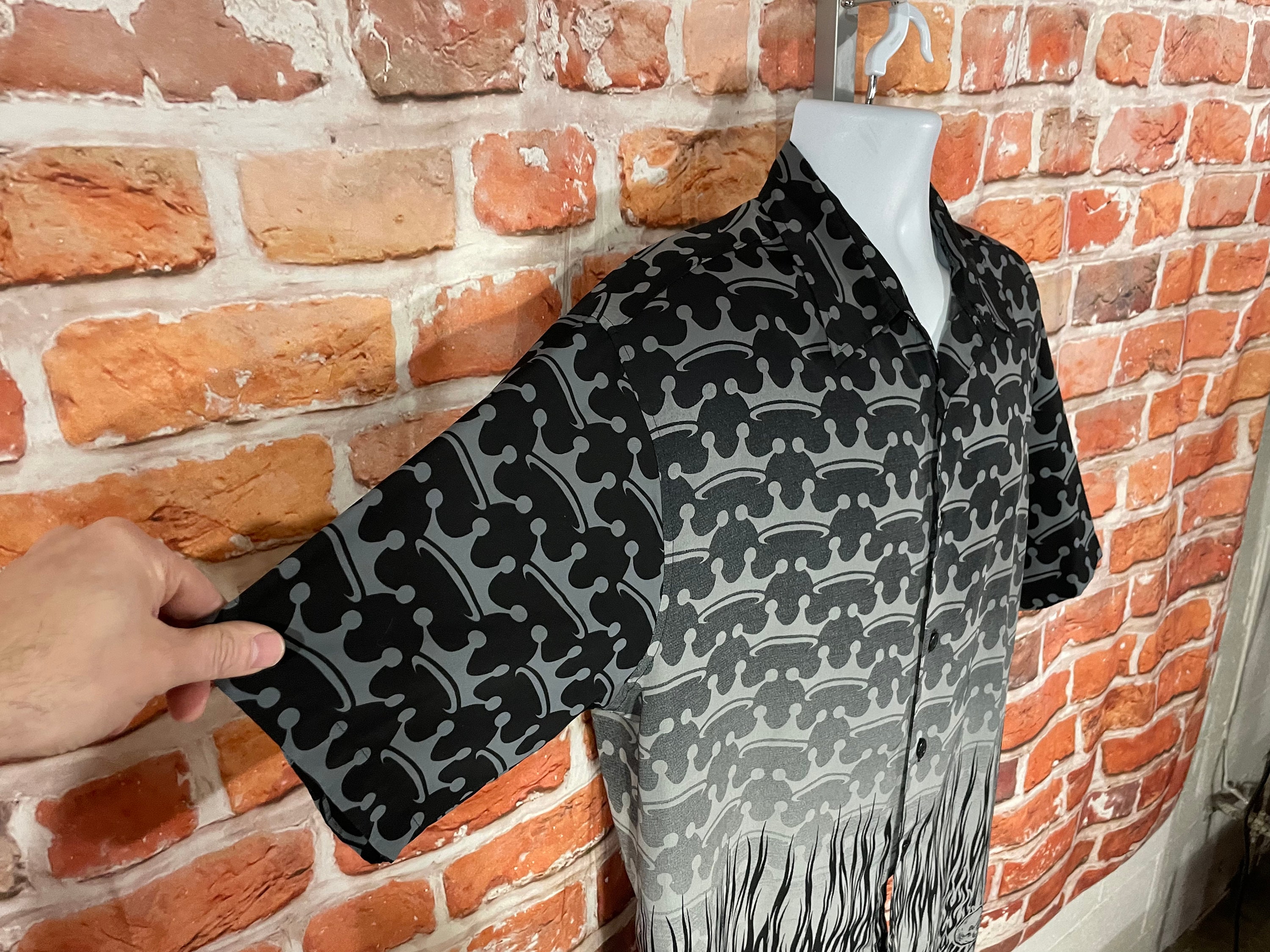 Vintage 90s Jnco Jeans Skulls & Flames Button Down Shirt