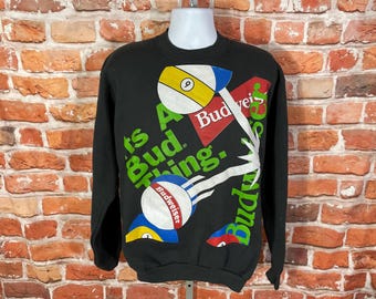 vintage 90s Budweiser pool balls sweatshirt Fits M/S - beer promo crewneck