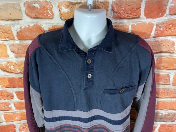 vintage 80s 90s funky striped grandpa sweatshirt … - image 5