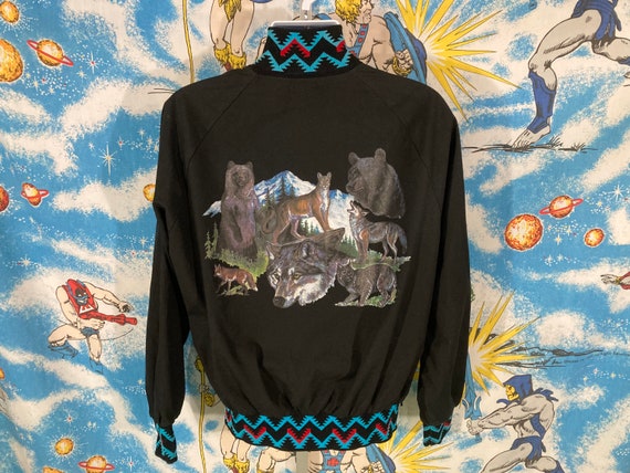 insane 90s Black Canyon Colorado Jacket w Aztec t… - image 2