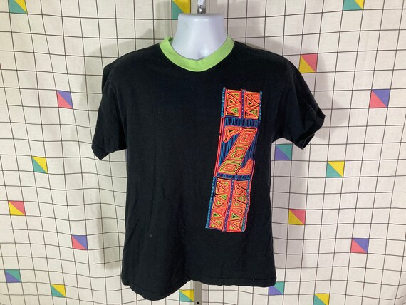 Vintage 80s Jimmyz Textured Neon Print Single Stitch Noen Vintage 80s Jimmyz Textured Neon Print Single Stitch Noen