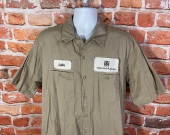 vintage UPS work shirt sz 2XL Red Kap button up grunge