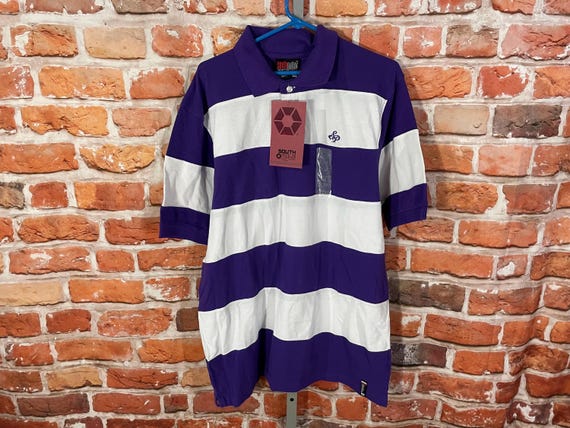 Vintage Y2k Southpole Purple Striped Polo Shirt - Sz XL