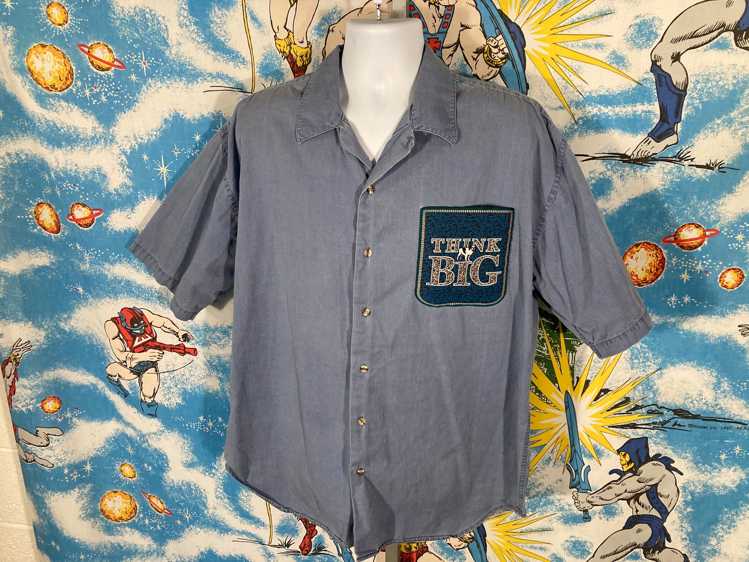 Vintage 90s Big Dogs Think Big Button up Work Shirt Sz XXL - Etsy