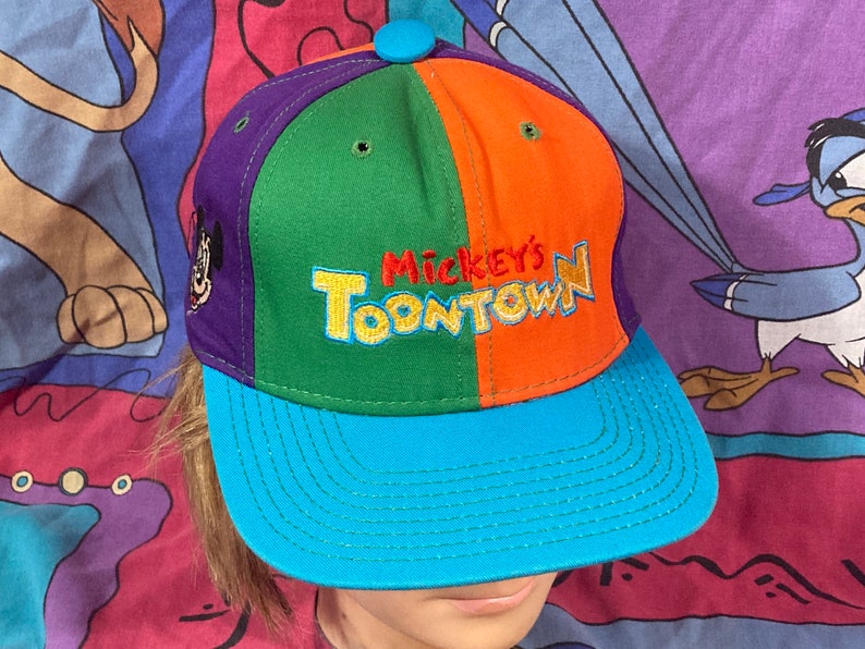 Vintage Mickeys Toontown Disneyland snapback hat Goofys Hat Etsy