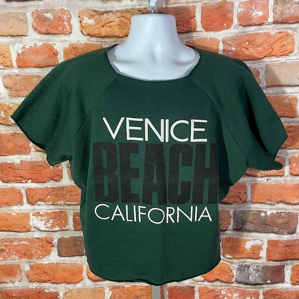 vintage 80s 90s Venice Beach cropped sweatshirt - surf grunge emo indie crop top